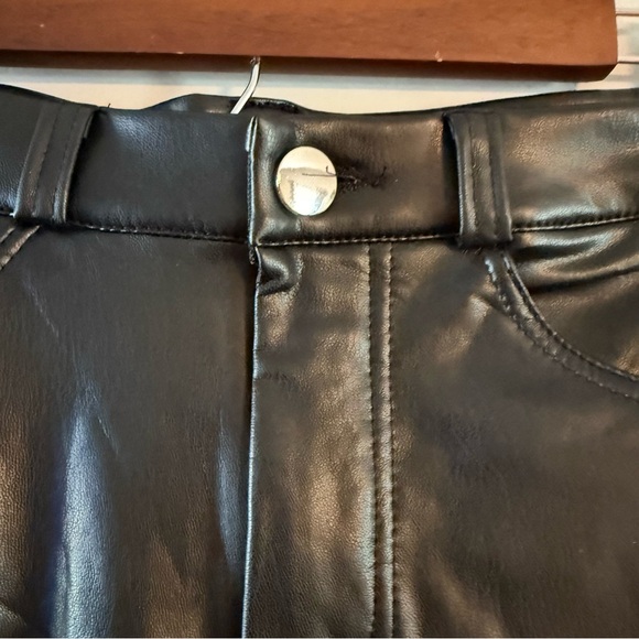 Women's Black Faux Leather Pants - Picture 7 of 12